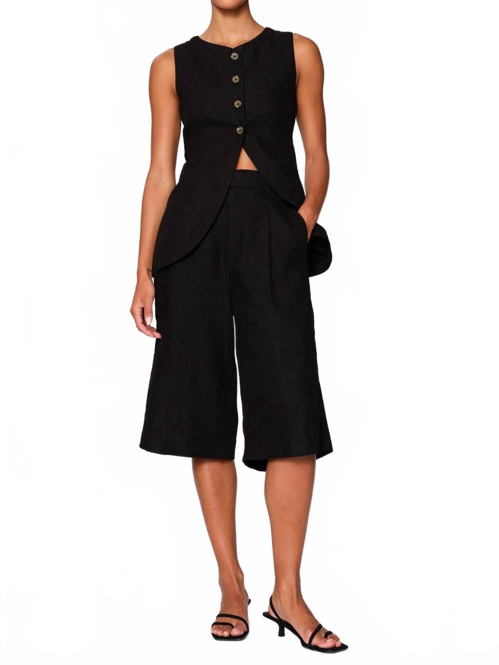 NEW DL1961 - WOMEN'S amalie button-up vest top in black